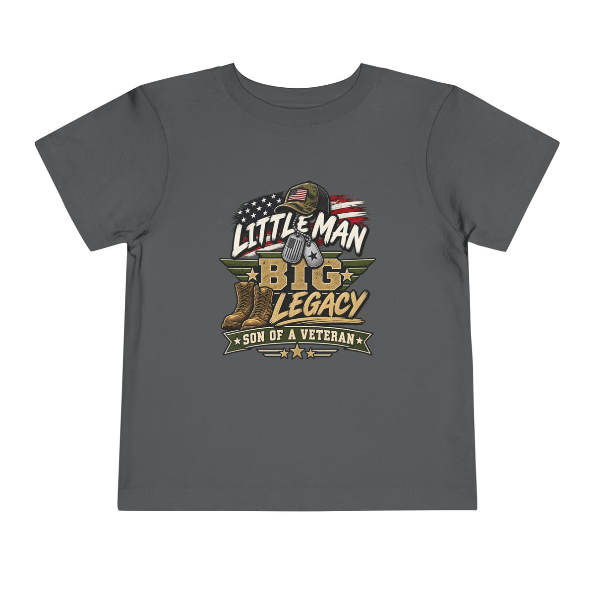 Little Man. Big Legacy. Son of a Veteran Shirt for Boys, Proud Military Kid T Shirt, Veteran Dad Son Tee, Military Family Gift, Patriotic Youth Shirt, Veteran Family