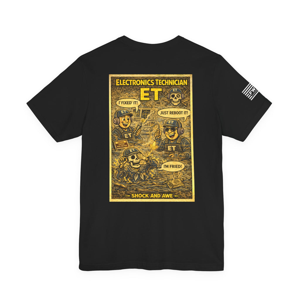 ET (Electronics Technician) Shirt – 1950s Dark Humor Military Tee – Navy Veteran Graphic T-Shirt – Vintage Style Work Rate Design