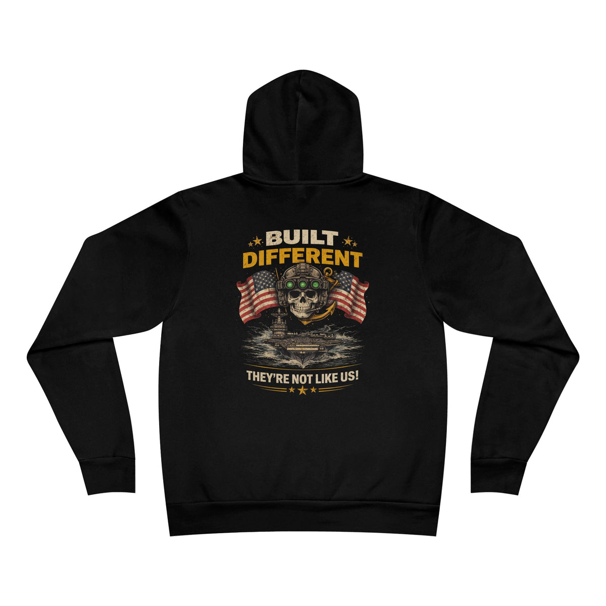 Built Different USN Hoodie – They’re Not Like Us Navy Veteran Military Anchor Sweatshirt