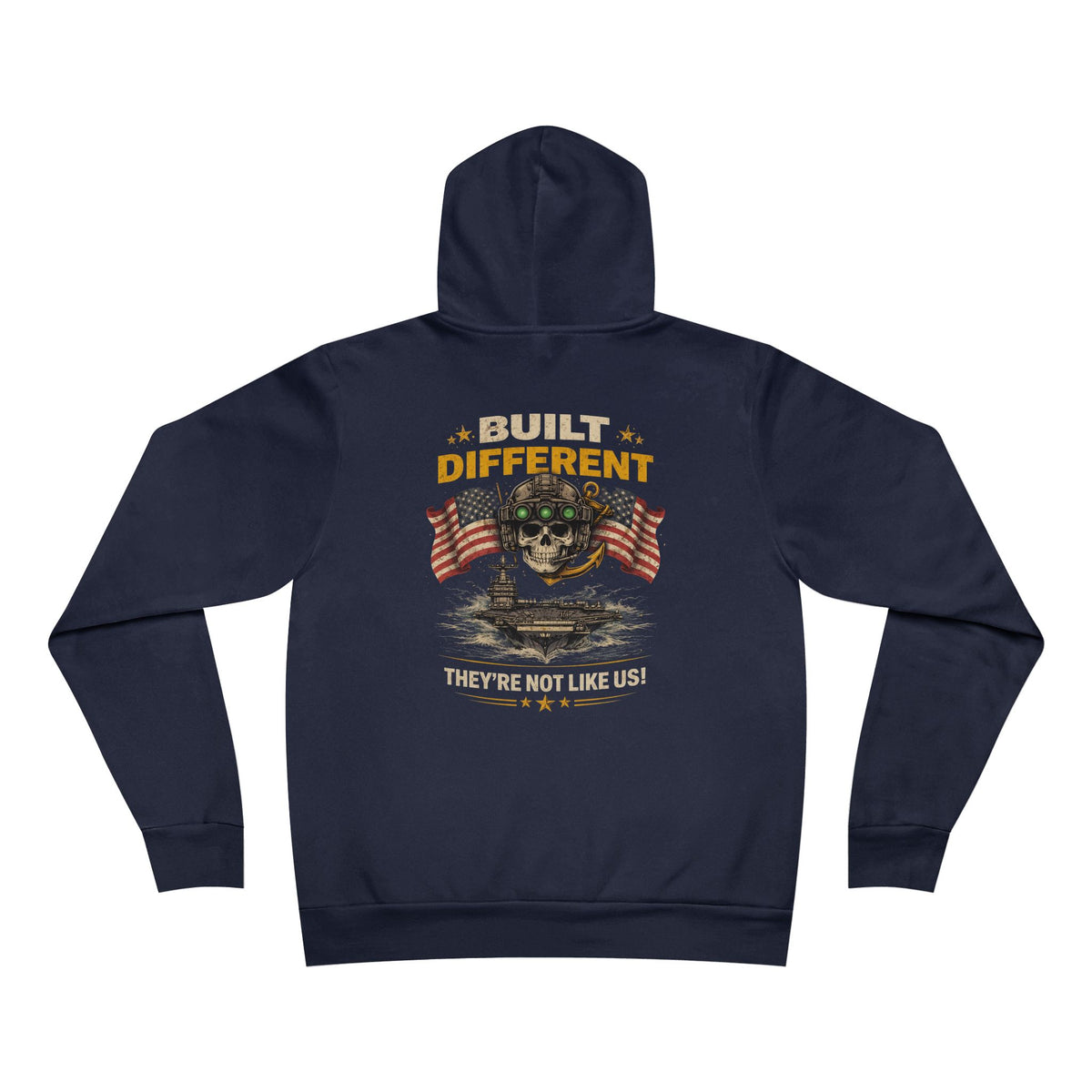 Built Different USN Hoodie – They’re Not Like Us Navy Veteran Military Anchor Sweatshirt