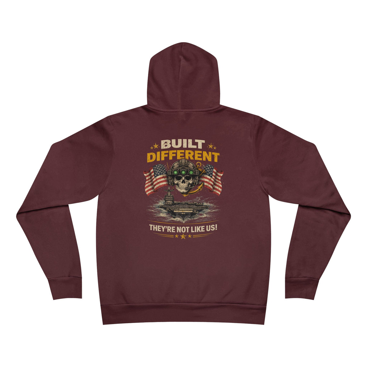 Built Different USN Hoodie – They’re Not Like Us Navy Veteran Military Anchor Sweatshirt