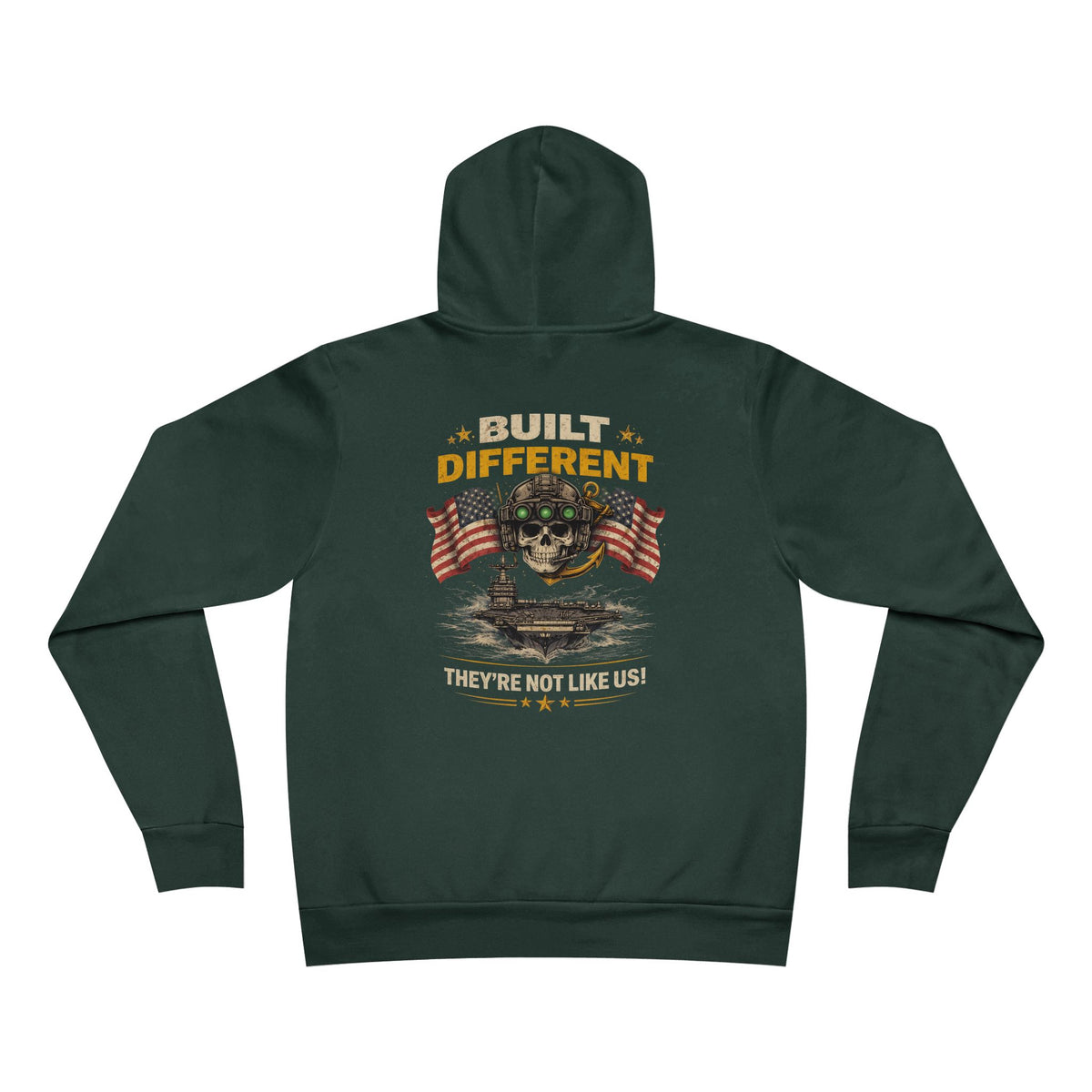 Built Different USN Hoodie – They’re Not Like Us Navy Veteran Military Anchor Sweatshirt