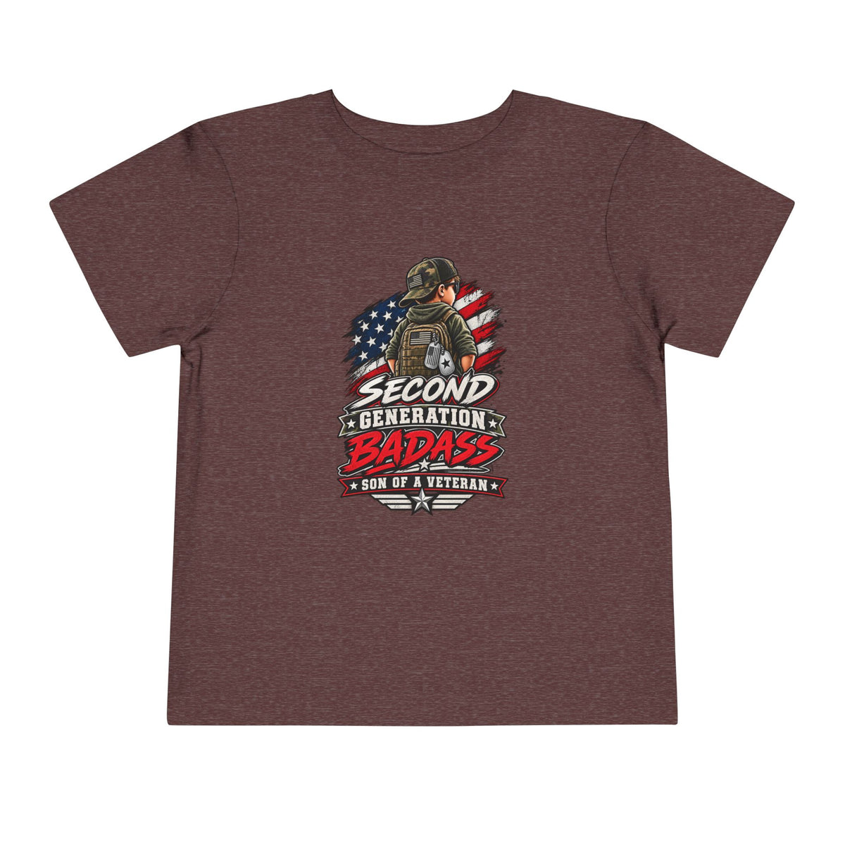Second Generation Badass. Son of a Veteran Shirt for Boys, Proud Military Kid T Shirt, Veteran Dad Son Tee, Military Family Gift, Patriotic Youth Shirt, Veteran Family