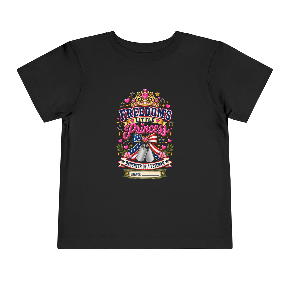 Freedom’s Little Princess Personalized Veteran Daughter Kids Shirt