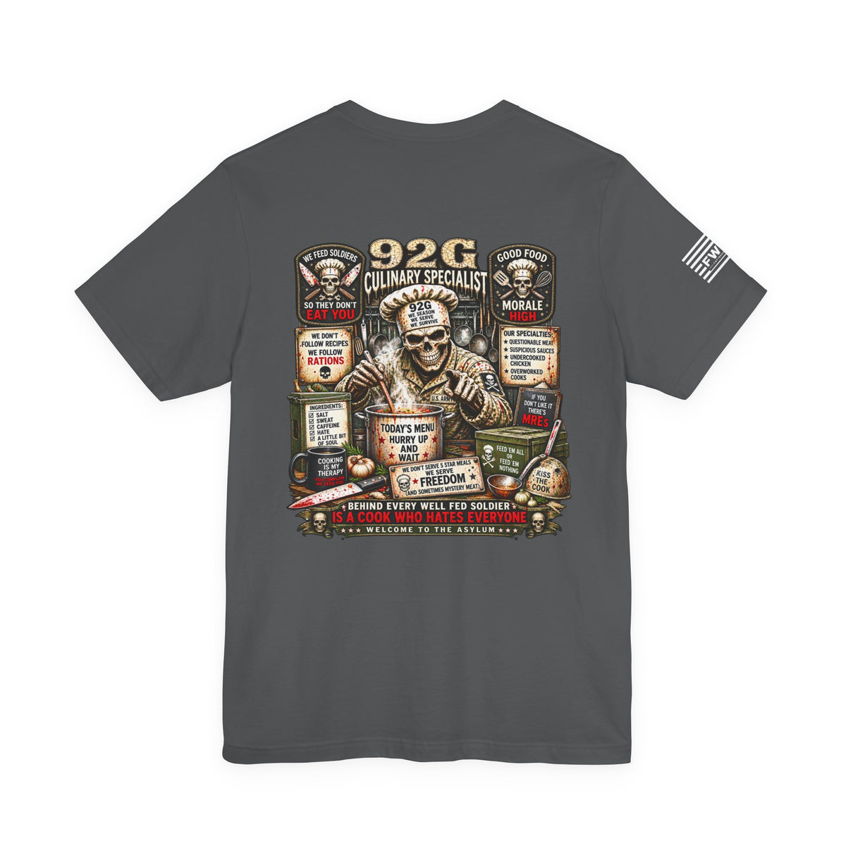 92G - US Army - Culinary Specialist - Heavy Metal T-shirt | Veteran Military Shirt