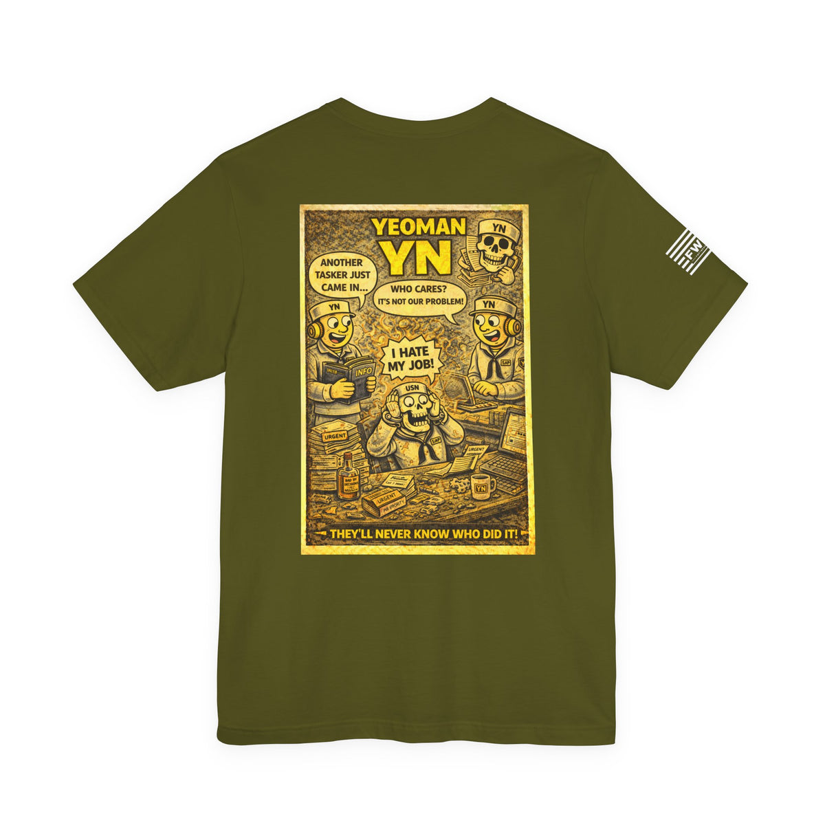 YN (Yeoman) Shirt – 1950s Dark Humor Military Tee – Navy Veteran Graphic T-Shirt – Vintage Style Work Rate Design