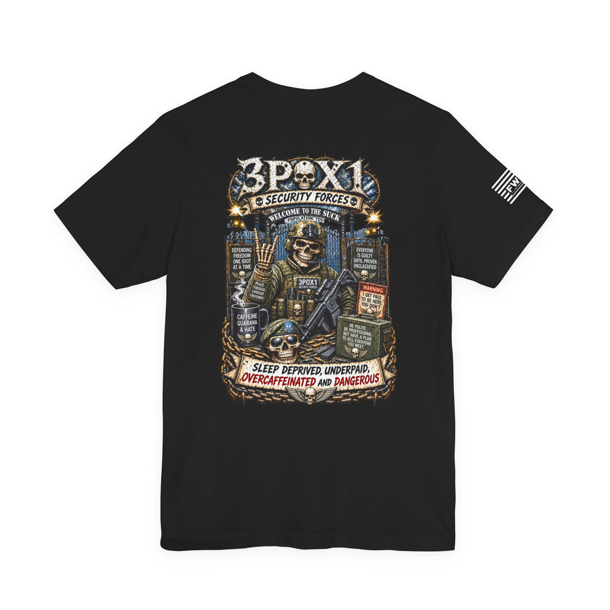 3P0X1 (Security Forces) - USAF AFSC Specific Heavy Metal Edition | Air Force Veteran T-Shirt