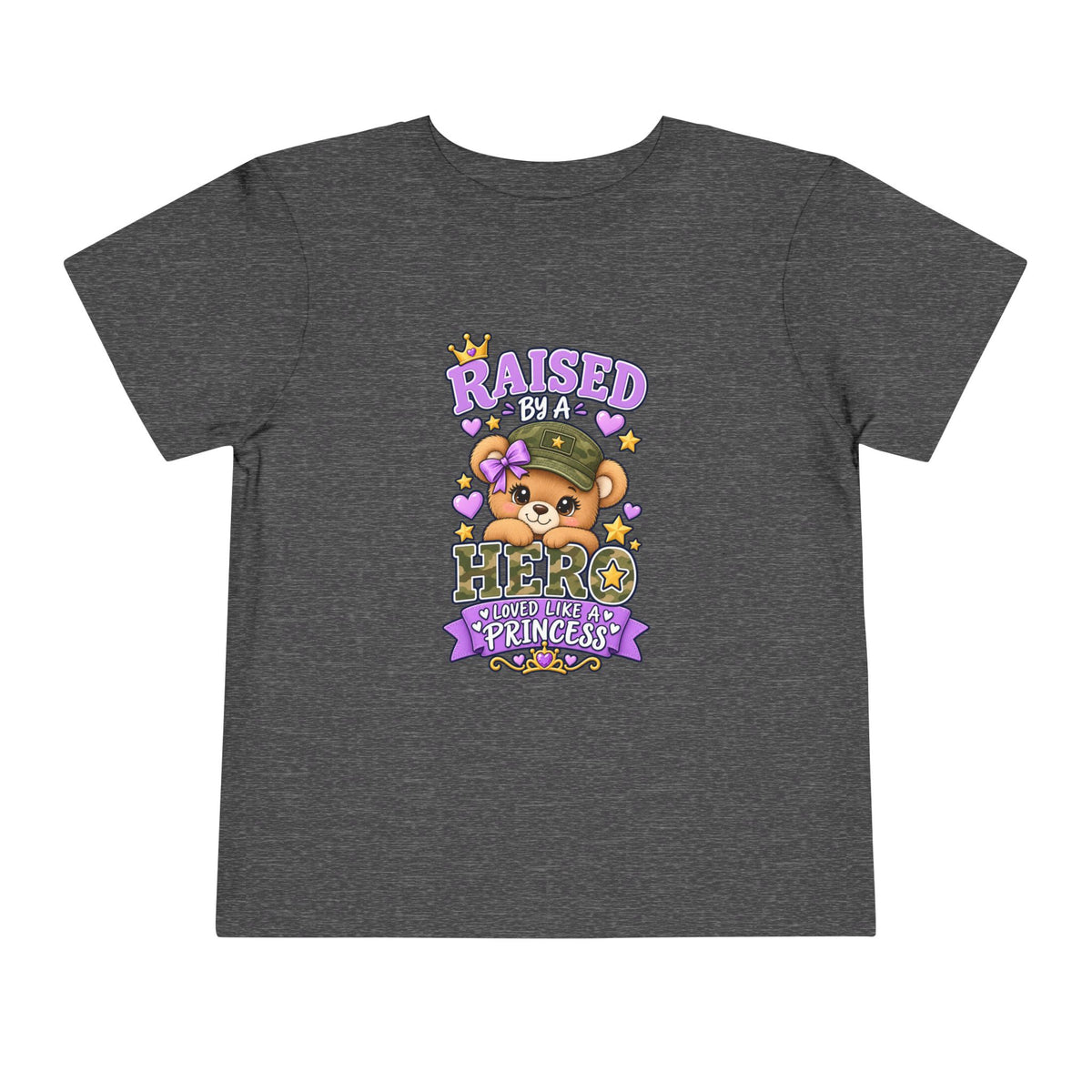 Raised by a Hero Shirt, Loved Like a Princess Veteran Daughter Kids Tee