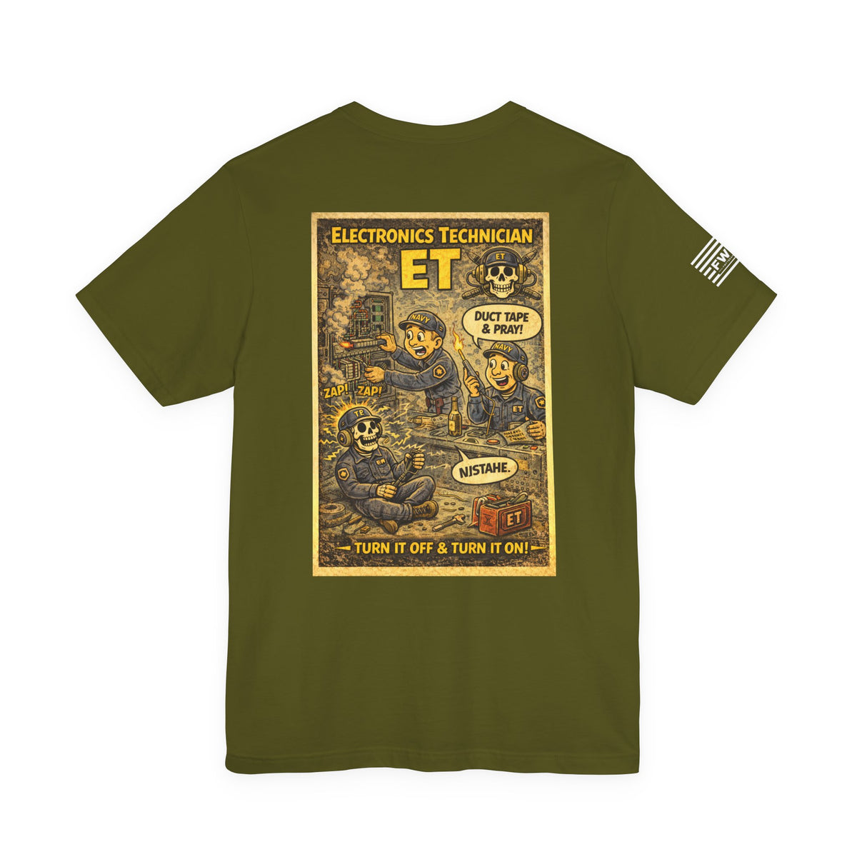 ET (Electronic Technician) Shirt – 1950s Dark Humor Military Tee – Navy Veteran Graphic T-Shirt – Vintage Style Work Rate Design