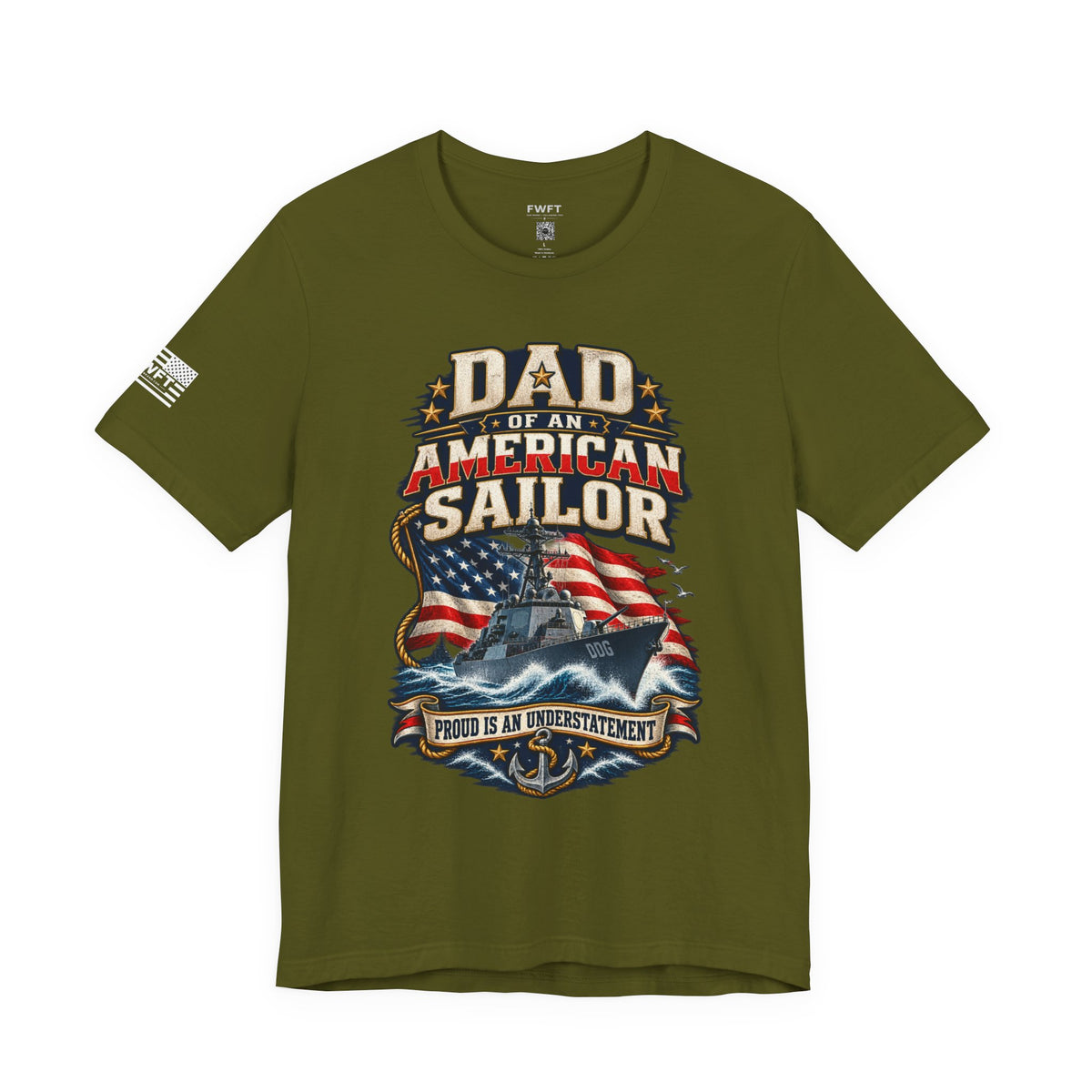 Dad of an American Sailor Shirt, Proud Navy Father T Shirt, Navy Boot Camp Graduation Gift, Military Family Tee
