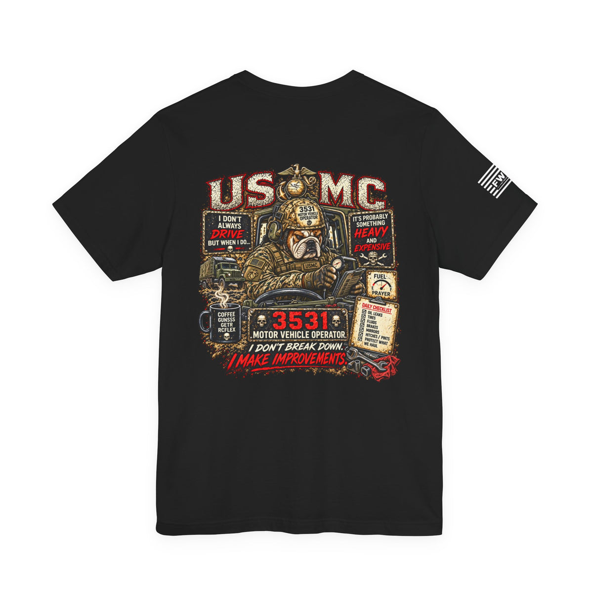 3531 Motor Vehicle Operator Shirt, USMC Marine Corps Motor Transport Veteran T-Shirt