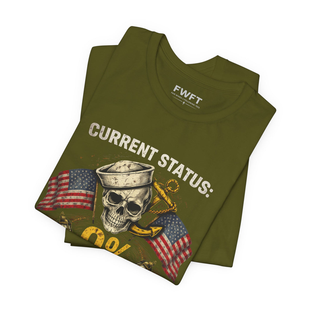 0% Civilian Left Shirt | Navy Veteran Military Humor Tee | Current Status Veteran T-Shirt