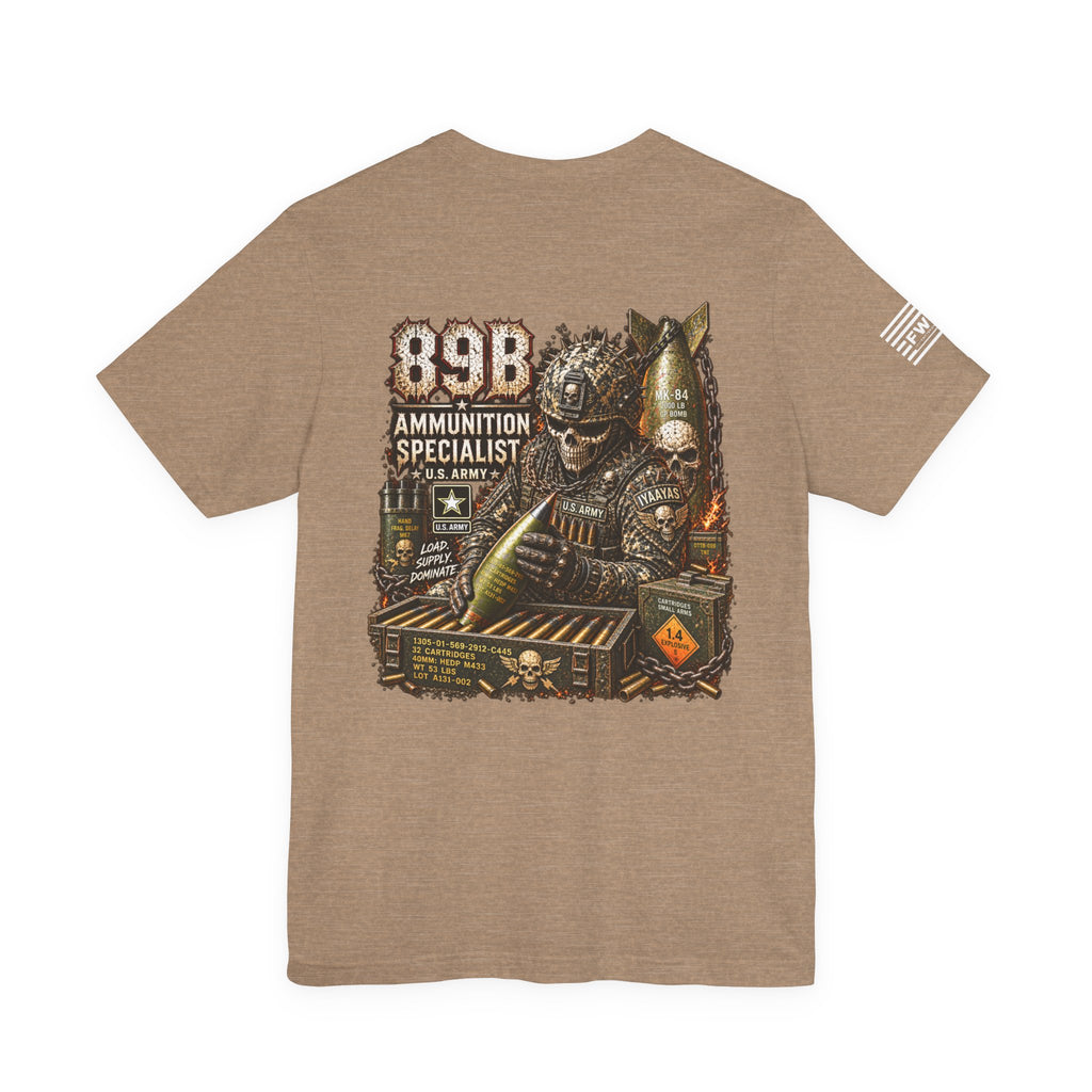 89B (Ammunition Specialist) - US Army Heavy Metal T-shirt | Army Veteran Shirt