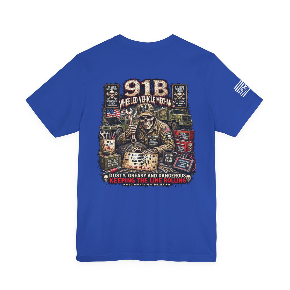 91B - US Army - Wheeled Vehicle Mechanic - Heavy Metal T-shirt | Veteran Military Shirt