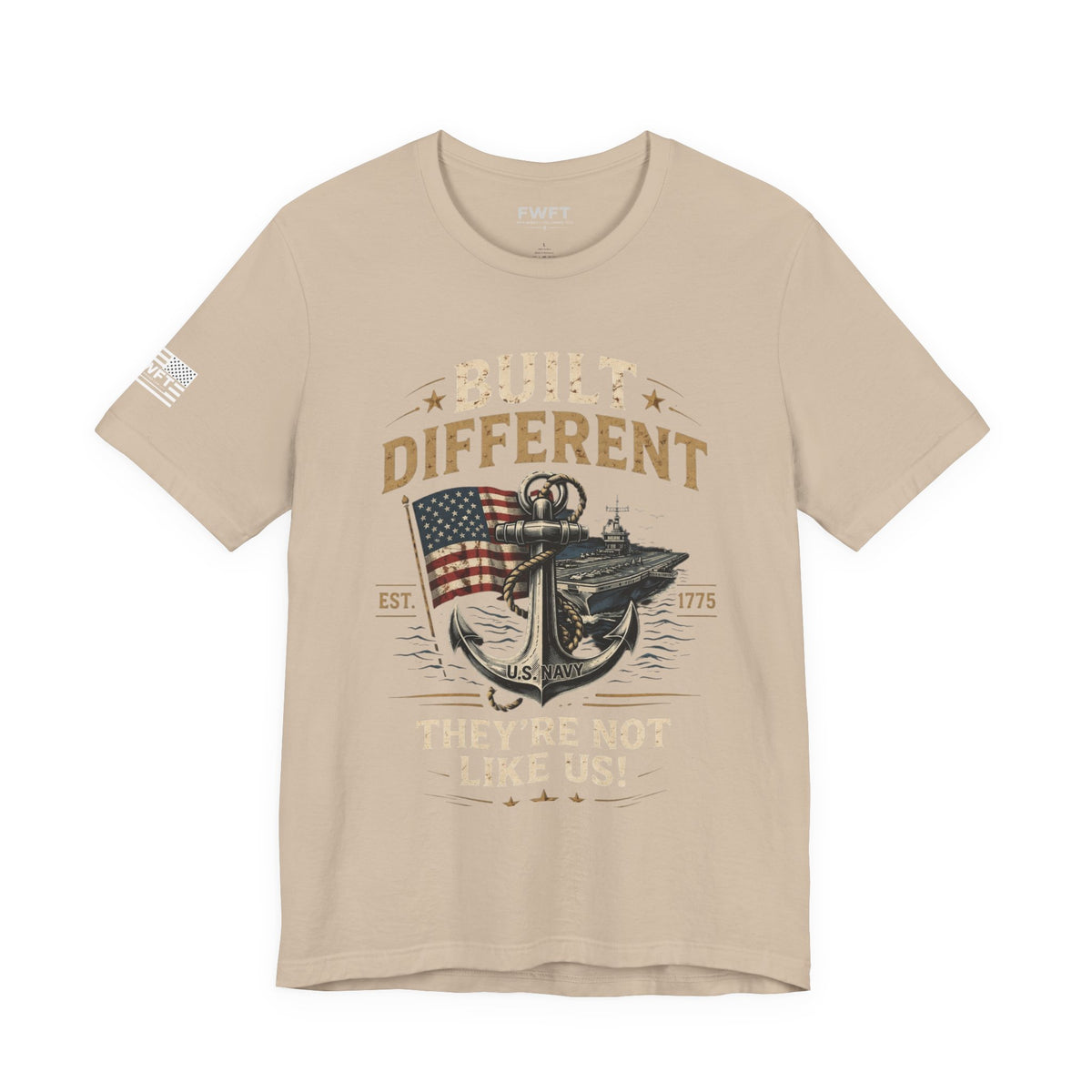 Built Different Navy Shirt | They’re Not Like Us Tee | US Navy Veteran Military Pride T-Shirt
