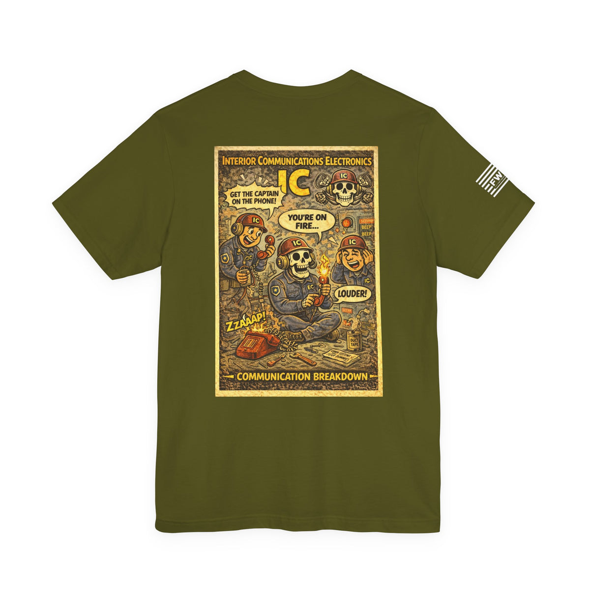 IC (Interior Communications Electronics) Shirt – 1950s Dark Humor Military Tee – Navy Veteran Graphic T-Shirt – Vintage Style Work Rate Design