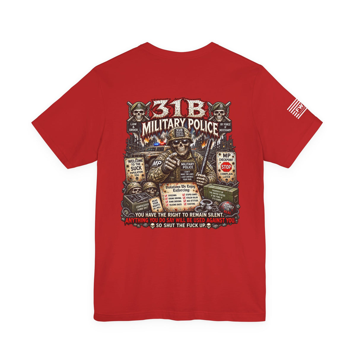 31B - US Army  - Military Police - Heavy Metal T-shirt | Veteran Military Shirt