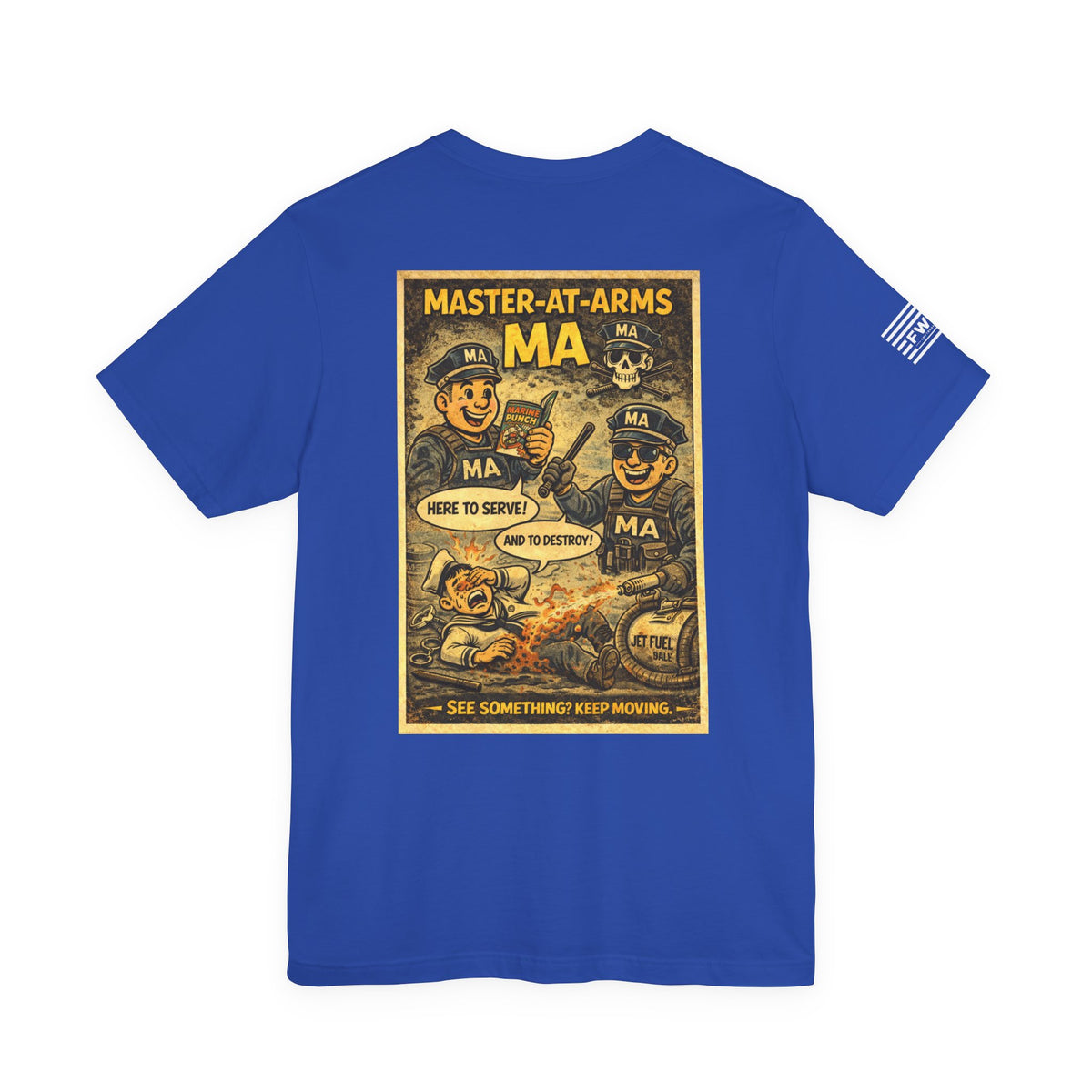 MA (Master-at-Arms) Shirt – 1950s Dark Humor Military Tee – Navy Veteran Graphic T-Shirt – Vintage Style Work Rate Design