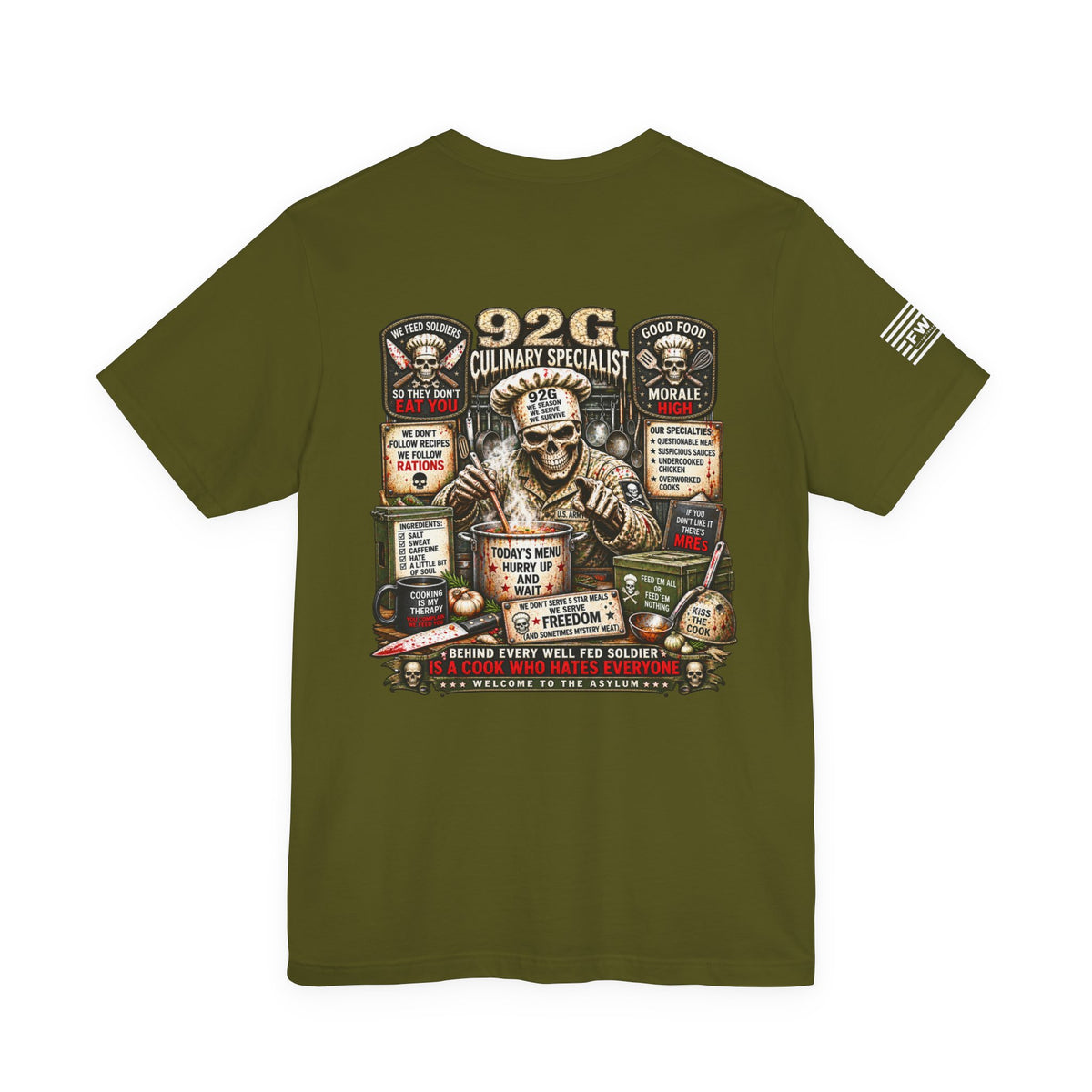92G - US Army - Culinary Specialist - Heavy Metal T-shirt | Veteran Military Shirt