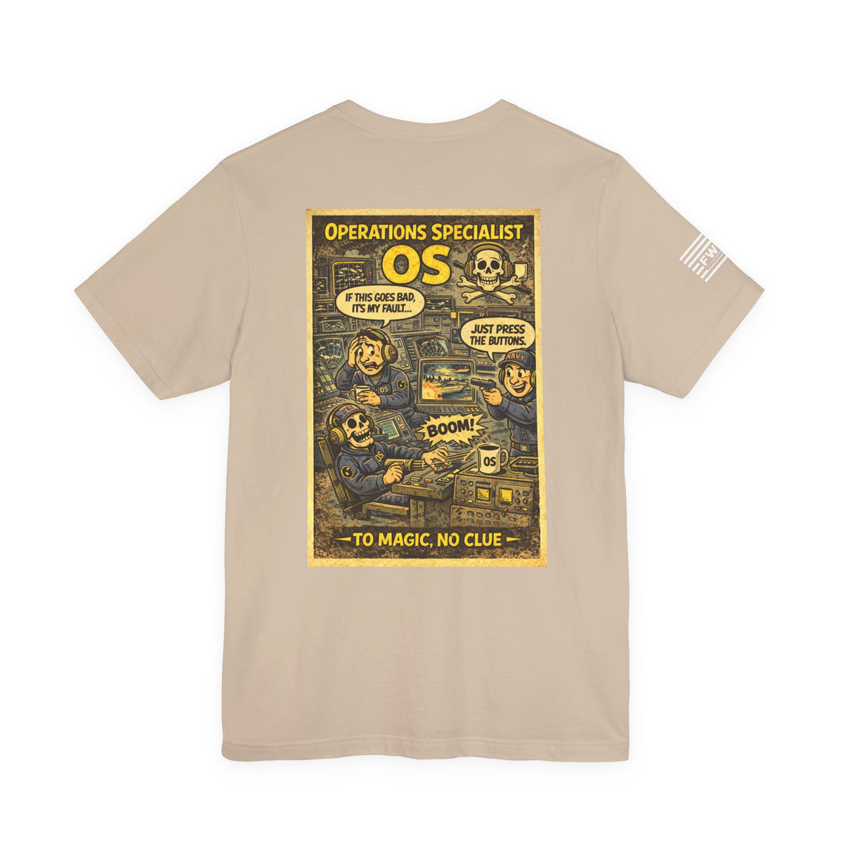 OS (Operations Specialist) Shirt – 1950s Dark Humor Military Tee – Navy Veteran Graphic T-Shirt – Vintage Style Work Rate Design