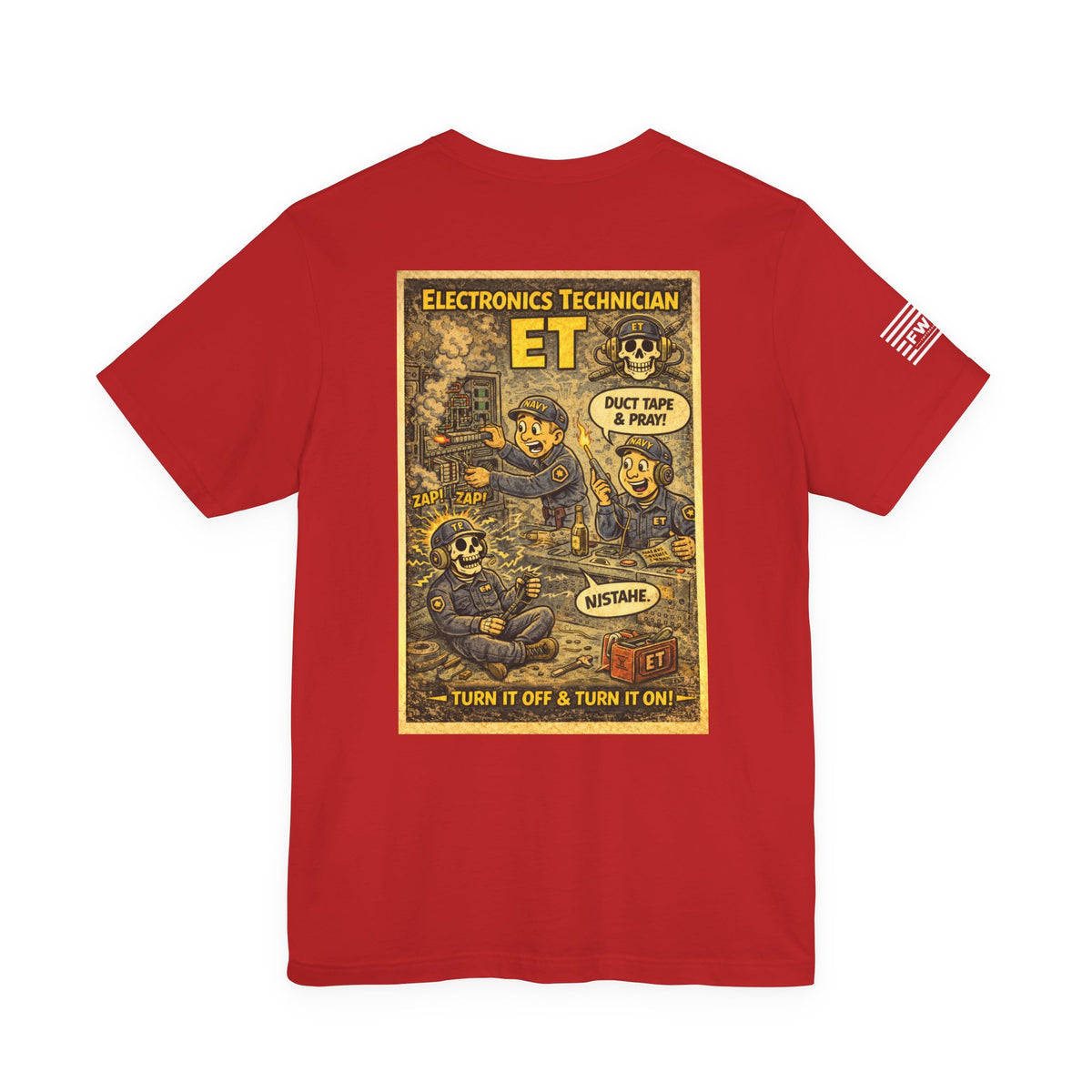 ET (Electronic Technician) Shirt – 1950s Dark Humor Military Tee – Navy Veteran Graphic T-Shirt – Vintage Style Work Rate Design