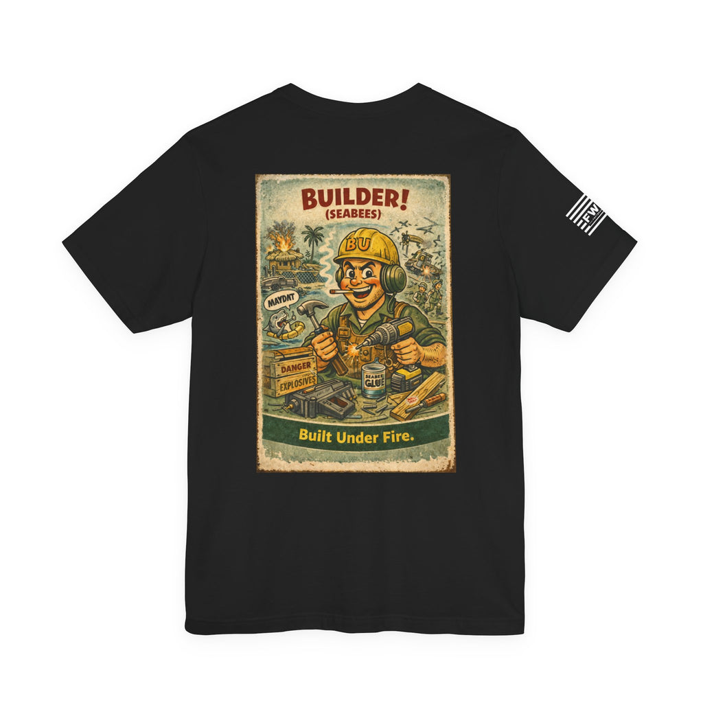 BU (Builder - Seabees) Shirt – 1950s Dark Humor Military Tee – Navy Veteran Graphic T-Shirt...