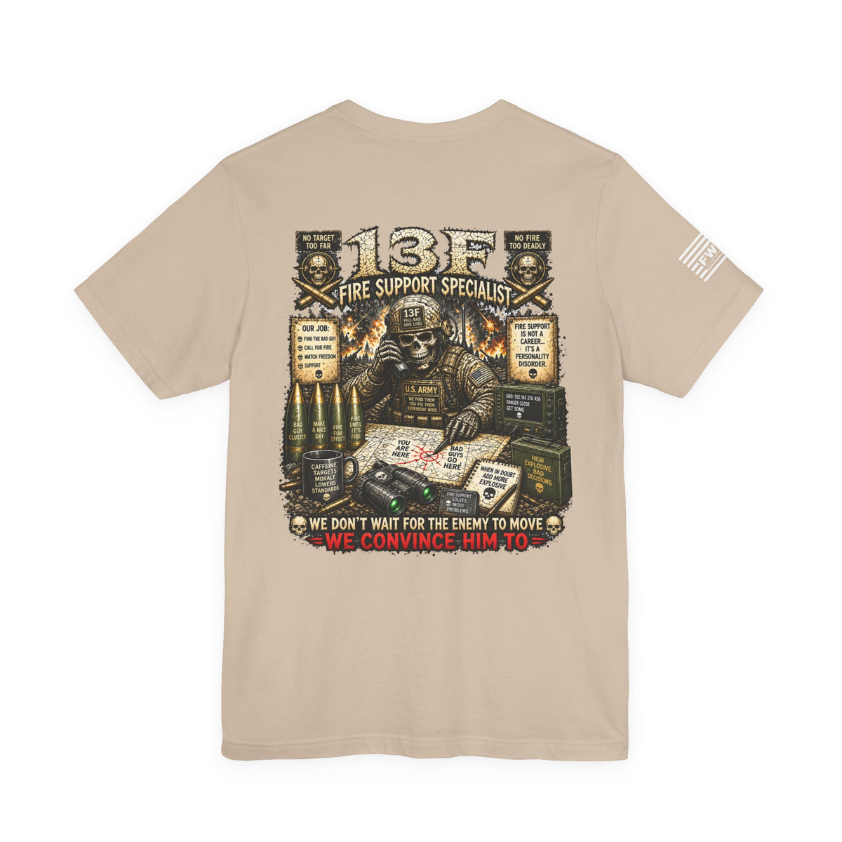13F (Fire Support Specialist) - US Army Heavy Metal T-shirt | Veteran Military Shirt