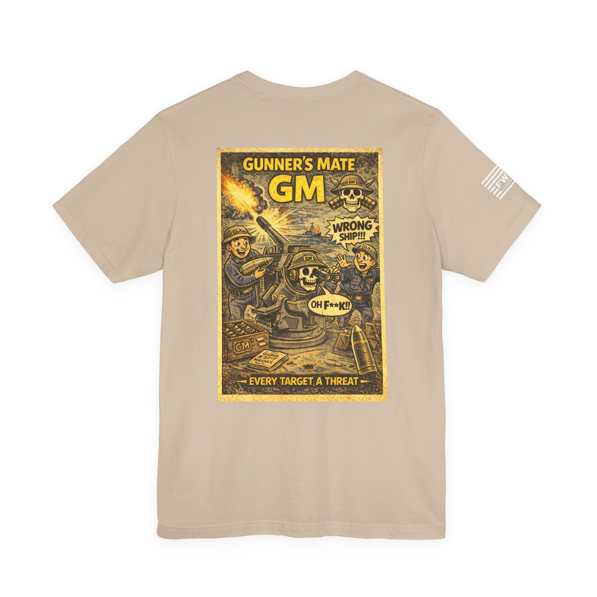 GM (Gunner's Mate) Shirt – 1950s Dark Humor Military Tee – Navy Veteran Graphic T-Shirt – Vintage Style Work Rate Design