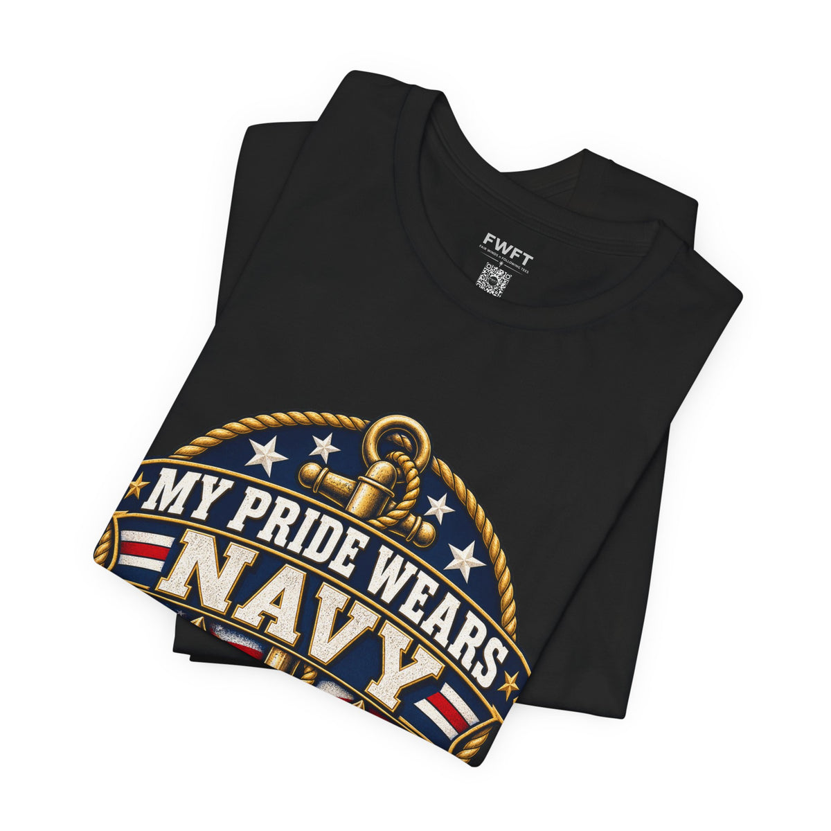 My Pride Wears Navy Dad Shirt, Proud Father of a US Sailor T Shirt, Navy Boot Camp Graduation Gift, Military Family Tee