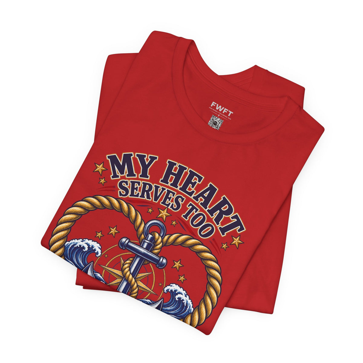 My Heart Serves Too Navy Mom Shirt, Proud Military Mother Gift, Sailor Family Tee