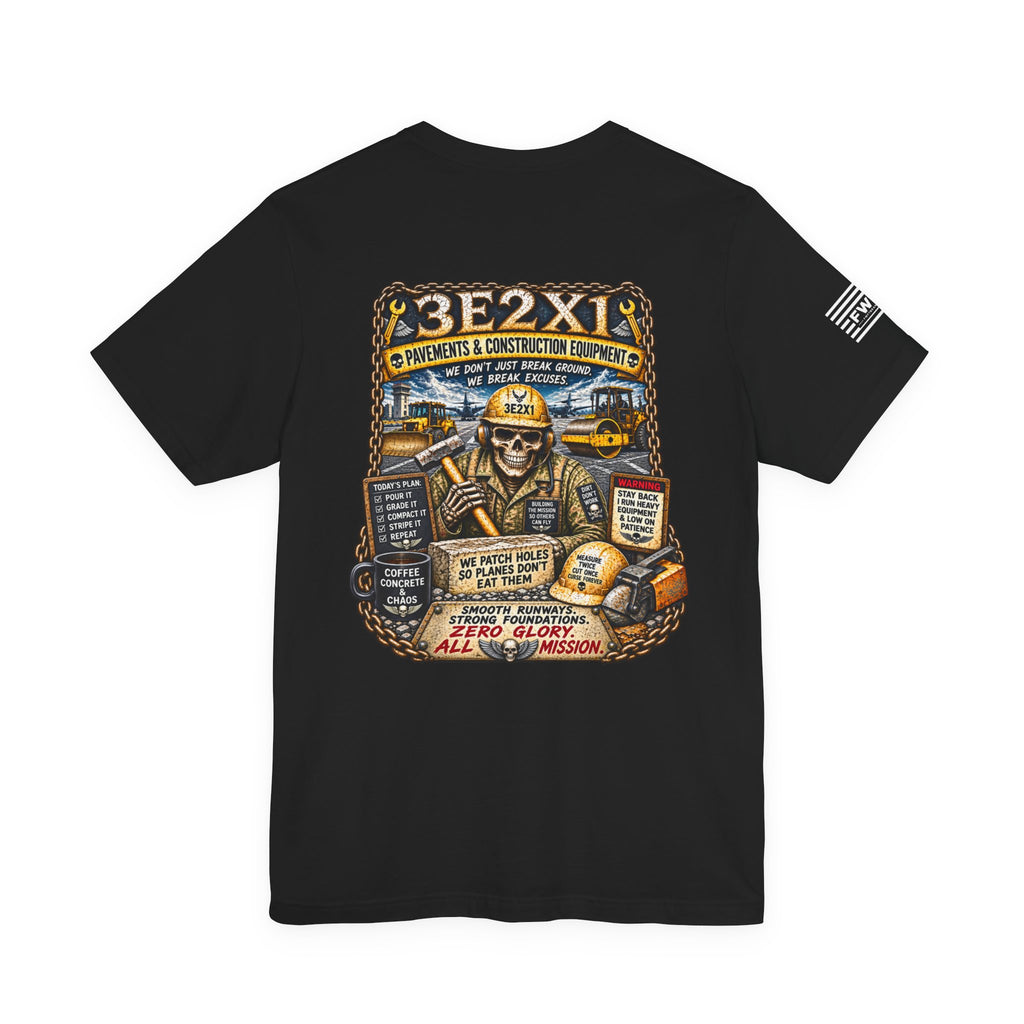3E2X1 (Pavements & Construction Equipment Specialist) - USAF AFSC Specific Heavy Metal Edition | Air Force Veteran T-Shirt