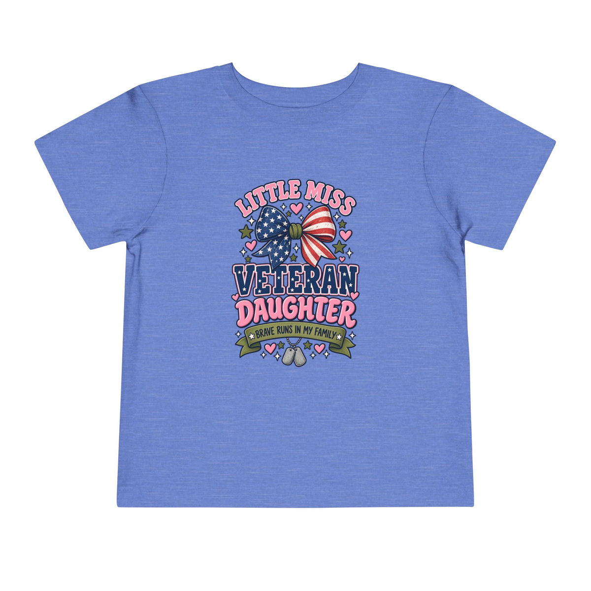 Little Miss Veteran Daughter Shirt, Brave Runs in My Family Kids Tee