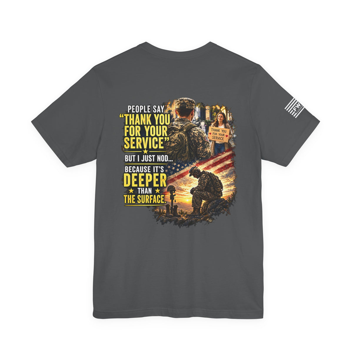 PTSD Awareness Shirt - People Say Thank You For Your Service Veteran T-Shirt | Military Pride Tee | PTSD Awareness Shirt | Veteran Gift