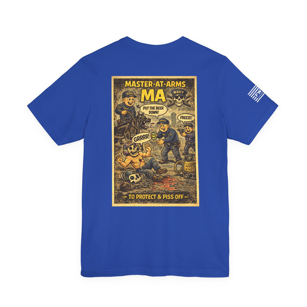 MA (Master-at-Arms) Shirt – 1950s Dark Humor Military Tee – Navy Veteran Graphic T-Shirt – Vintage Style Work Rate Design