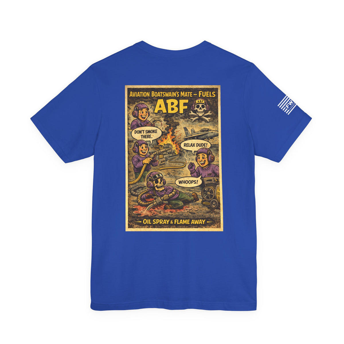 ABF (Aviation Boatswain's Mate - Fuels) Shirt – 1950s Dark Humor Military Tee – Navy Veteran Graphic T-Shirt – Vintage Style Work Rate Design