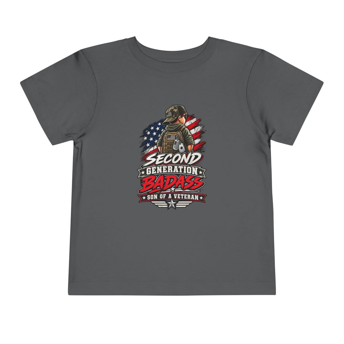 Second Generation Badass. Son of a Veteran Shirt for Boys, Proud Military Kid T Shirt, Veteran Dad Son Tee, Military Family Gift, Patriotic Youth Shirt, Veteran Family