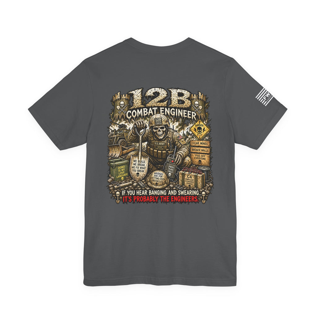 12B (Combat Engineer) - US Army Heavy Metal T-shirt | Army Veteran Shirt