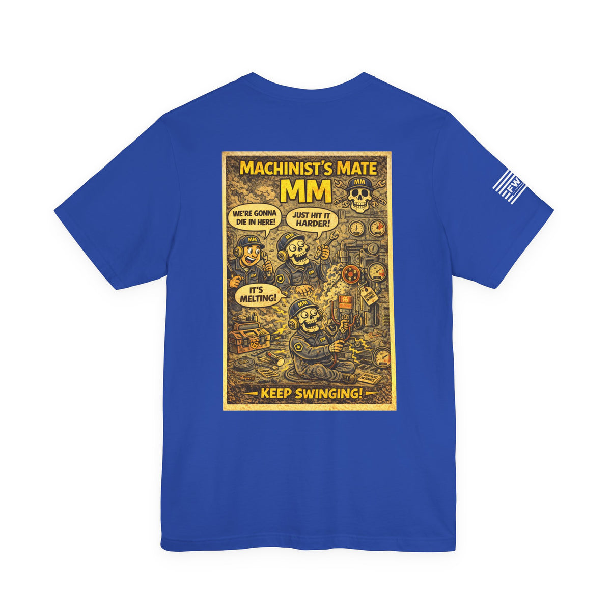 MM (Machinist’s Mate) Shirt – 1950s Dark Humor Military Tee – Navy Veteran Graphic T-Shirt – Vintage Style Work Rate Design
