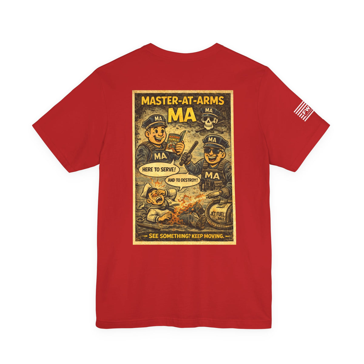 MA (Master-at-Arms) Shirt – 1950s Dark Humor Military Tee – Navy Veteran Graphic T-Shirt – Vintage Style Work Rate Design