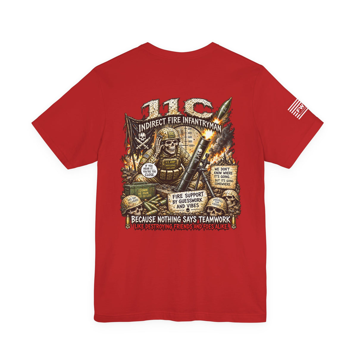 11C (Indirect Fire Infantryman) - US Army Heavy Metal T-shirt | Veteran Military Shirt