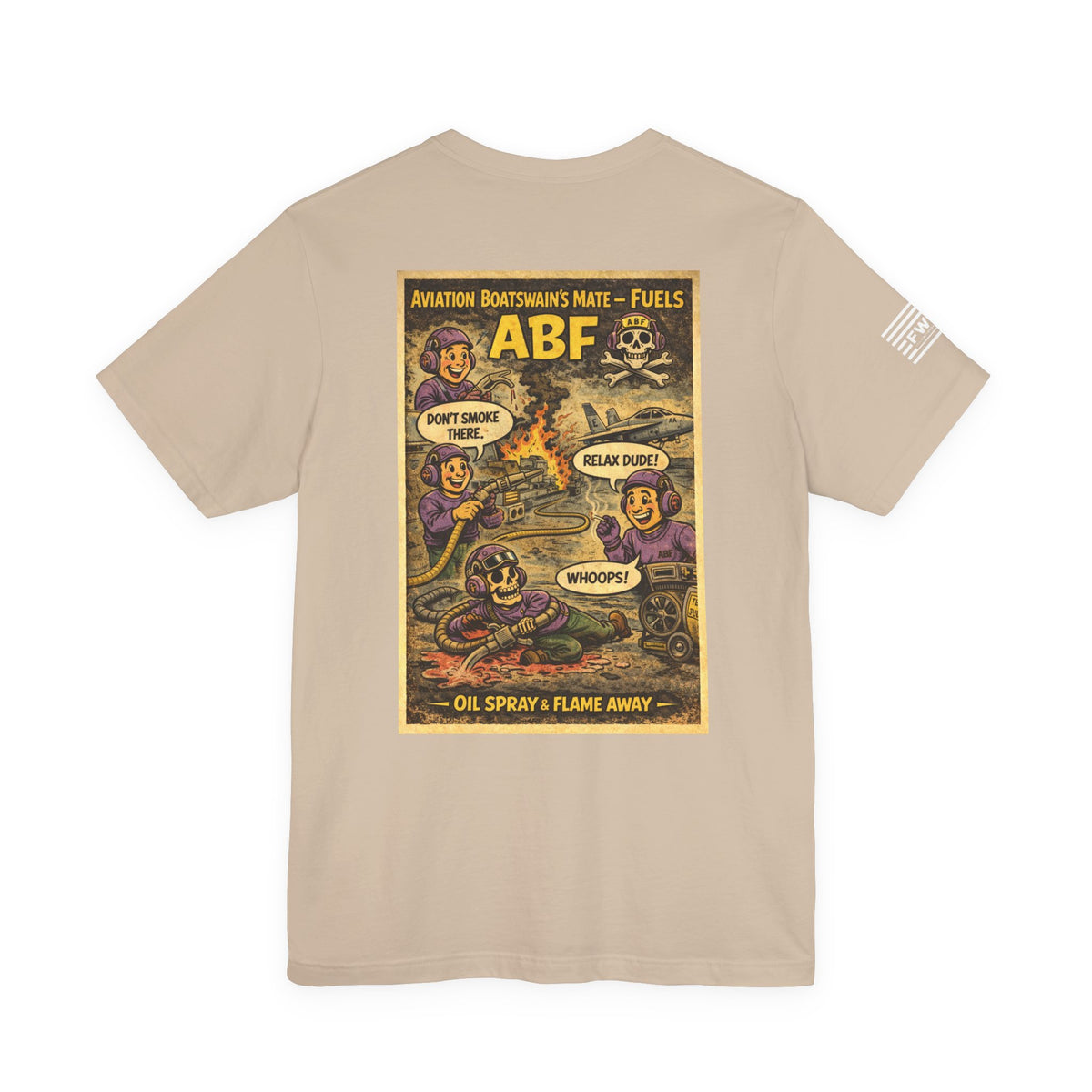 ABF (Aviation Boatswain's Mate - Fuels) Shirt – 1950s Dark Humor Military Tee – Navy Veteran Graphic T-Shirt – Vintage Style Work Rate Design