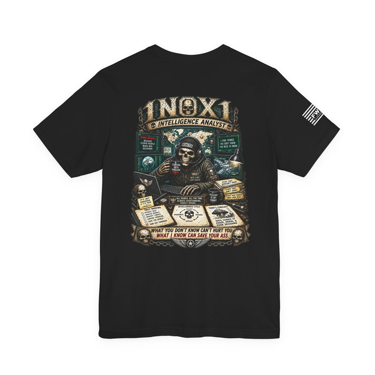 1N0X1 (Intelligence Analyst) - USAF AFSC Specific Heavy Metal Edition | Air Force Veteran T-Shirt
