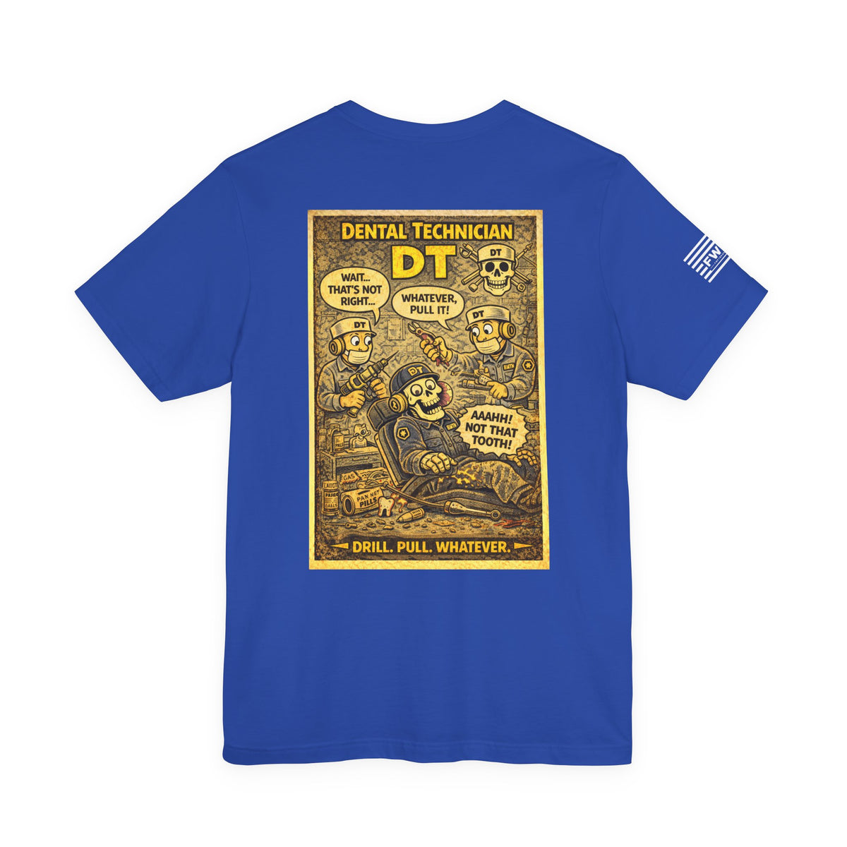 DT (Dental Technician) Shirt – 1950s Dark Humor Military Tee – Navy Veteran Graphic T-Shirt – Vintage Style Work Rate Design