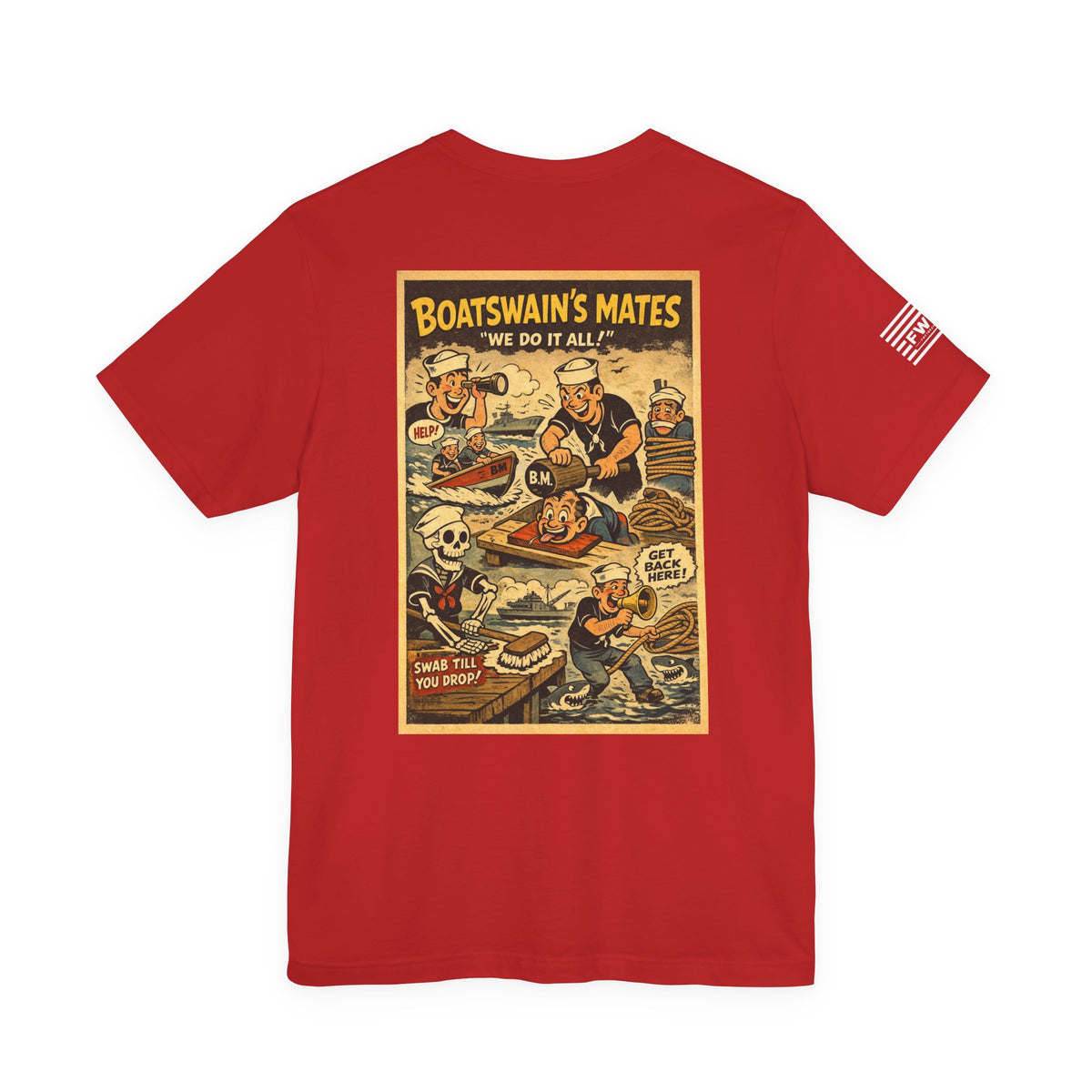 BM (Boatwain's Mate) Shirt – 1950s Dark Humor Military Tee – Navy Veteran Graphic T-Shirt – Vintage Style Work Rate Design