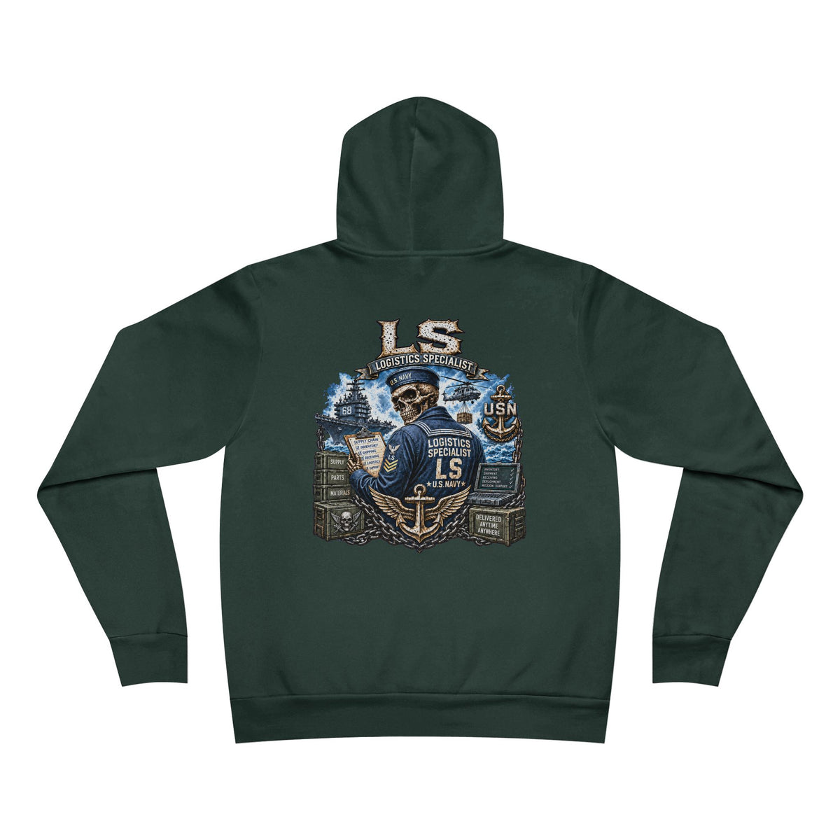 LS (Logistics Specialist) US Navy Heavy Metal Hoodie – Wear Your Rate with Pride
