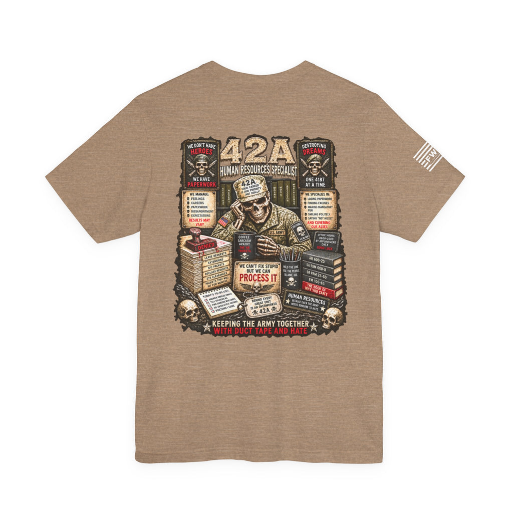 42A - US Army - Human Resources Specialist - Heavy Metal T-shirt | Veteran Military Shirt