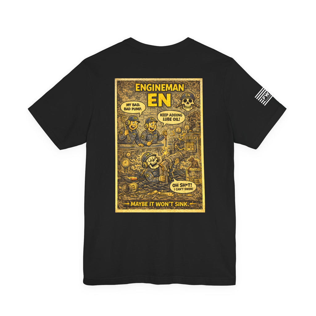 EN (Engineman) Shirt – 1950s Dark Humor Military Tee – Navy Veteran Graphic T-Shirt – Vintage Style Work Rate Design