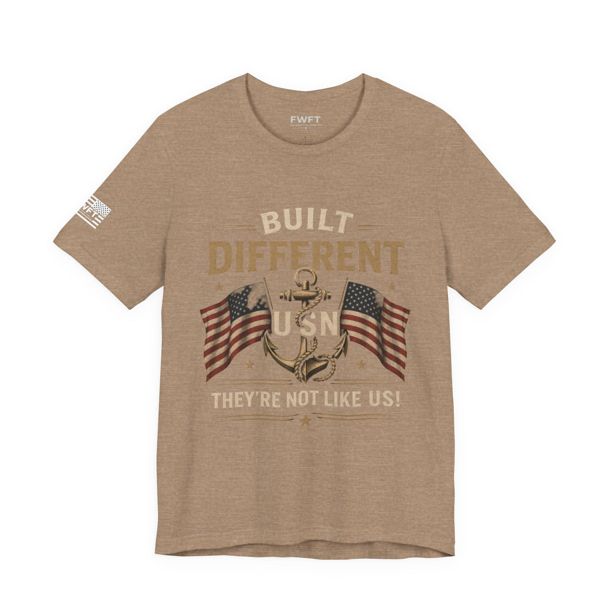 Built Different USN – Navy Veteran T-Shirt