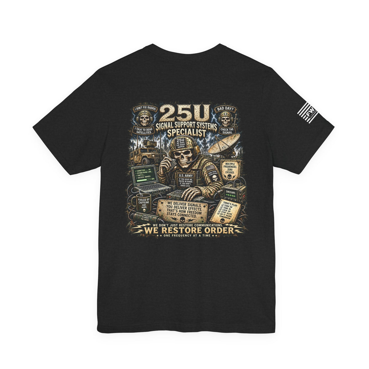 25U (Signal Support Systems Specialist) - US Army Heavy Metal T-shirt | Veteran Military Shirt