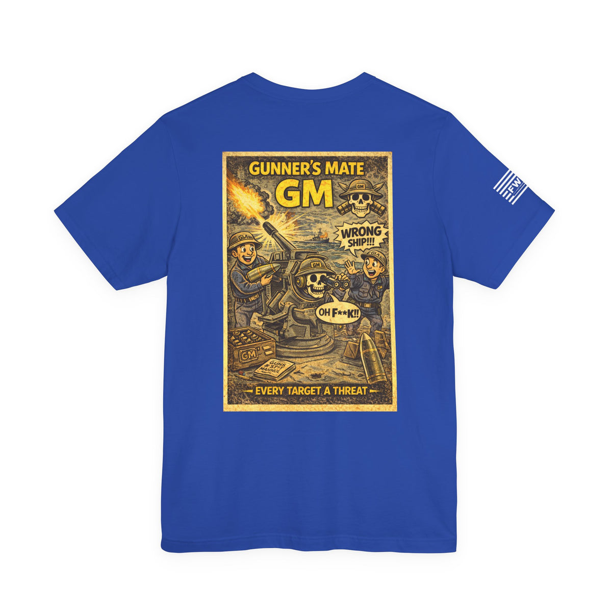 GM (Gunner's Mate) Shirt – 1950s Dark Humor Military Tee – Navy Veteran Graphic T-Shirt – Vintage Style Work Rate Design